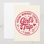 Invitation Girls Trip 2026 Making Memories Together Girly (Devant / Derrière)