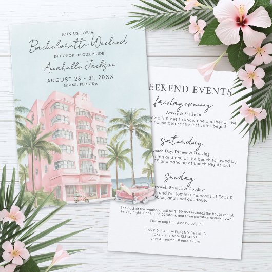 Invitation Girls Weekend Miami Beach Bachelorette Party