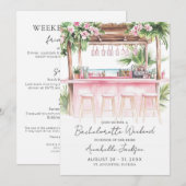 Invitation Girls Weekend Watercolor Beach Bachelorette Party (Devant / Derrière)