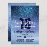 Invitation Girly Aqua Baby Blue Triple Parties scintillant Om<br><div class="desc">Cette invitation à fêter un sweet sixteen jeune, moderne et éclatante est parfaite pour la journée spéciale de votre fille adolescente. Il présente un bleu d'aqua imitation imprimé en bleu clair dans un dégradé d'ombre parties scintillant brillant bleu bébé. Chic, élégant, joli, unique et cool ; toutes les qualités que...</div>