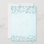 Invitation Girly Aqua Blue Silver Parties scintillant Graduat (Dos)