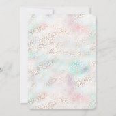 Invitation Girly Aqua Blush Empreinte de léopard or rose (Dos)