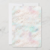 Invitation Girly Aqua Blush Empreinte de léopard or rose (Dos)