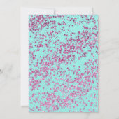 Invitation Girly Aqua Turquoise rose clair Parties scintillan (Dos)