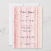 Invitation Girly Blush Pink Stripes White Dots Bridal Shower (Devant)
