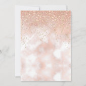 Invitation Girly Blush Rose Gold Pailletés Étincelle Sweet 16 (Dos)