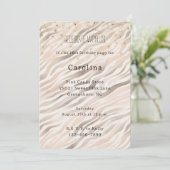 Invitation Girly Blush Zebra Gold Confetti Sparkle Birthday (Debout devant)
