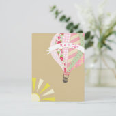 Invitation Girly chaude de baby shower de ballon à (Debout devant)