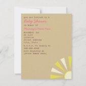 Invitation Girly chaude de baby shower de ballon à (Dos)