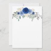 Invitation Girly Chic Navy Blue Floral 95e anniversaire (Dos)