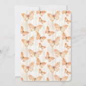 Invitation Girly Cream Peach Butterflies Birthday (Dos)
