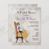 Invitation Girly de Fête de la mariée de fille (Devant / Derrière)