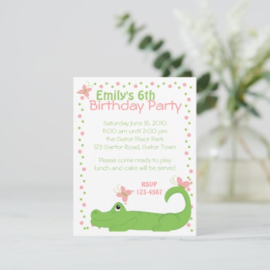 Invitation Girly Gator (Debout devant)