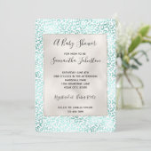 Invitation Girly Glam Mint Empreinte de léopard (Debout devant)