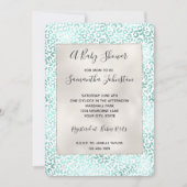 Invitation Girly Glam Mint Empreinte de léopard (Devant)