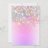 Invitation Girly Holographic Parties scintillant 6e Anniversa (Dos)