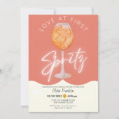 Invitation Girly Love au premier spritz nuptiale (Devant)
