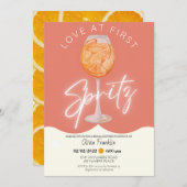 Invitation Girly Love au premier spritz nuptiale (Devant / Derrière)
