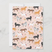 Invitation Girly Magical Cute Pink Unicorn Kids Birthday (Dos)