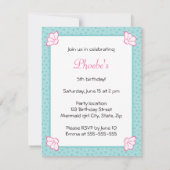 Invitation girly mignonne d'anniversaire de petite (Dos)