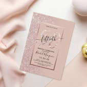 Invitation Girly Modern Rose Rose Gold Parties scintillant 50