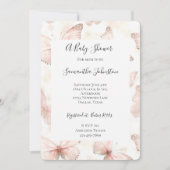 Invitation Girly Pink Butterflies Baby Shower (Devant)