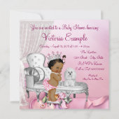 Invitation Girly Pink Chaise Princess Baby shower (Dos)