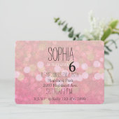 Invitation Girly Pink Glittery (Debout devant)