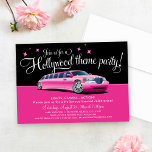 Invitation Girly Pink Limo Hollywood Theme Party<br><div class="desc">Set the tone for a fabulous night with these glamorous and fun Hollywood themed party invitations featuring a pink stretch limo. Hot pink,  black and white colors are for a girls' night out!</div>