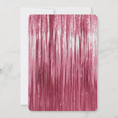 Invitation Girly Pink Tinsel Stripes 21e anniversaire (Dos)