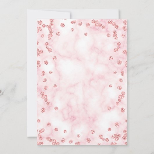 Invitation Girly Sweet 16th Marble Parties scintillant Rose o (Dos)