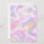 Invitation Girly Vibrant Pastel Holographic Swirl Design      (Dos)