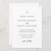 Invitation Giselle Classic Monogramme Mariage élégant (Devant / Derrière)