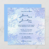 invitation givré élégant de mariage de bleu (Devant / Derrière)