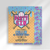 Invitation Glaçage de Crème Glacée pour Anniversaire de Baseb