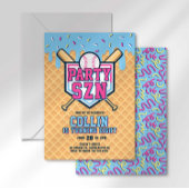 Invitation Glaçage de Crème Glacée pour Anniversaire de Baseb