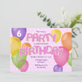 Invitation glaçage rose découpe biscuits filles anniversaire (Debout devant)