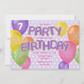 Invitation glaçage violet découpe biscuits filles anniversair (Devant)