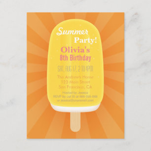 Invitation Glace à l'eau Cool pour une fête d'été