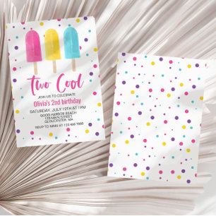 Invitation Glace Arc-en-ciel Deux Anniversaire d'été frais