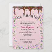 Invitation Glace au chocolat avec arrosage pour 100e annivers (Devant)