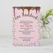 Invitation Glace au chocolat avec arrosage pour 100e annivers (Debout devant)