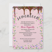 Invitation Glace au chocolat avec arrosage pour 17e anniversa (Devant)