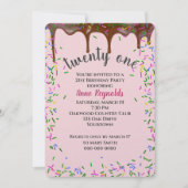 Invitation Glace au chocolat avec arrosage pour 21e anniversa (Devant)