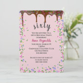 Invitation Glace au chocolat avec arrosage pour 60e anniversa (Debout devant)