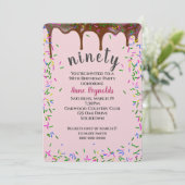 Invitation Glace au chocolat avec arrosage pour 90e anniversa (Debout devant)