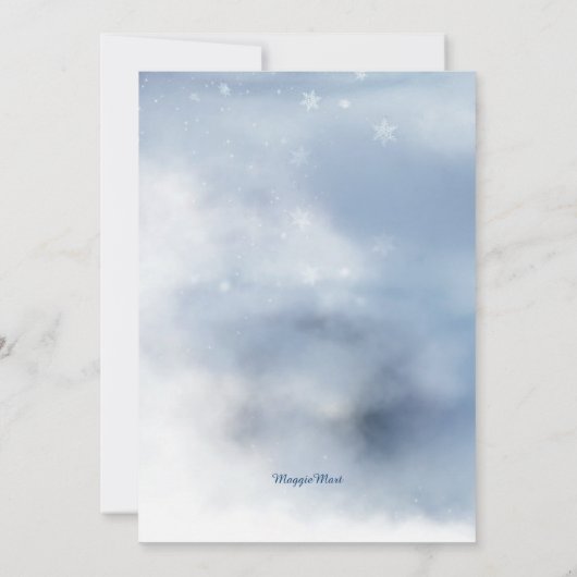 Invitation Glace Bleue et Blanc hiver Wonderland fête d'anniv (Dos)