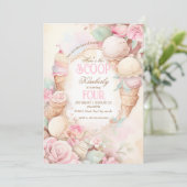 Invitation Glace capricieuse, glace rose vintage (Debout devant)