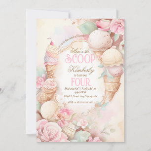 Invitation Glace capricieuse, Glace Rose Vintage