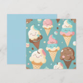 Invitation Glace colorée mignonne (Devant / Derrière)